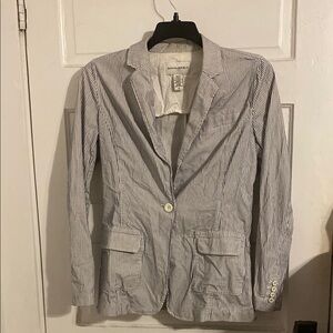 Banana Republic Navy and White Striped Blazer Sz. 10